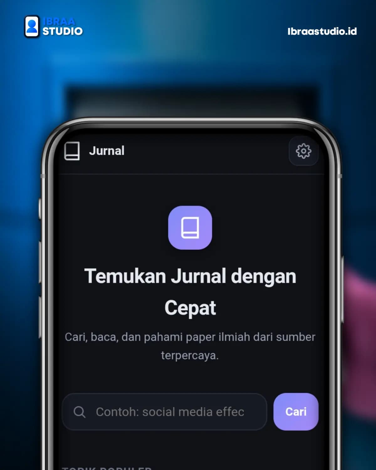 Tampilan aplikasi Pencari Jurnal Dunia